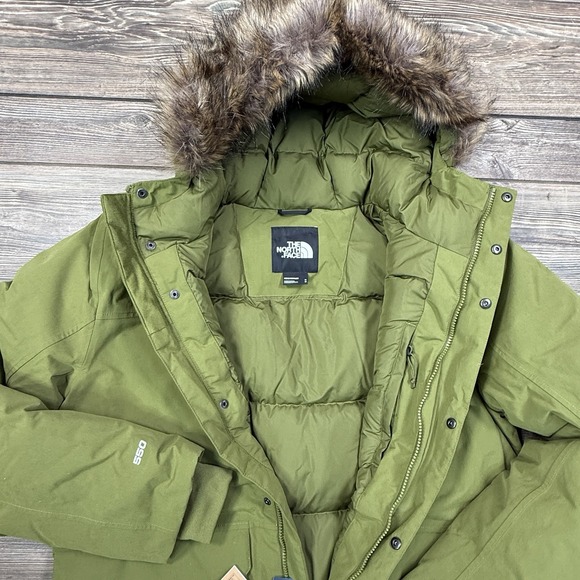 The North Face Mens Explore Farther 550 Fill Down Parka MEDIUM Olive Green NEW - Picture 4 of 11